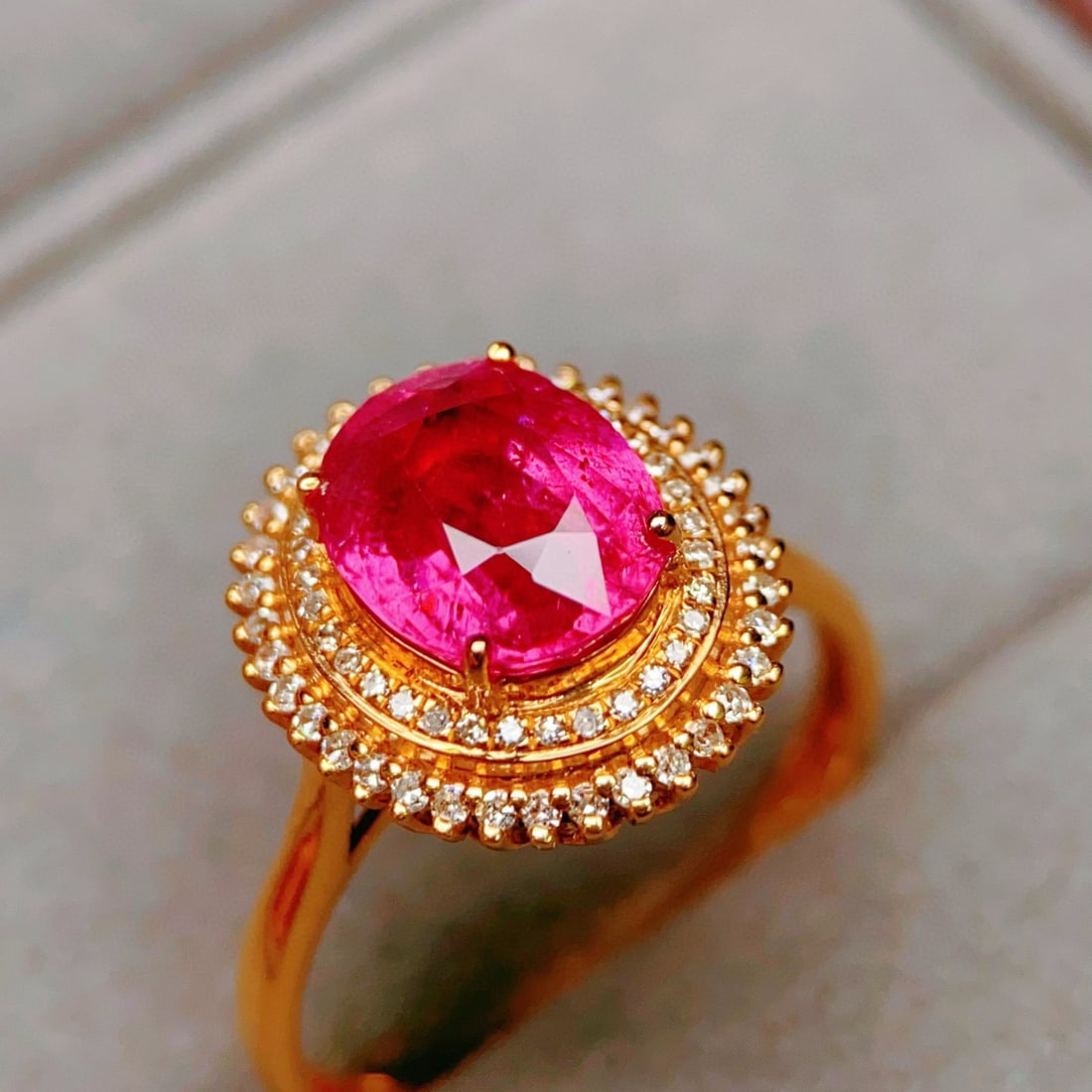 14k Gold 2.33 Ctw Natural Tourmaline & Diamond Ring - 2