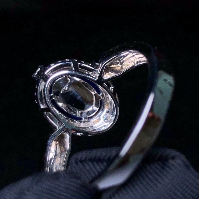 14k Gold 1.95 Ctw Vivid Blue Natural Sapphire & Diamond Ring - 3