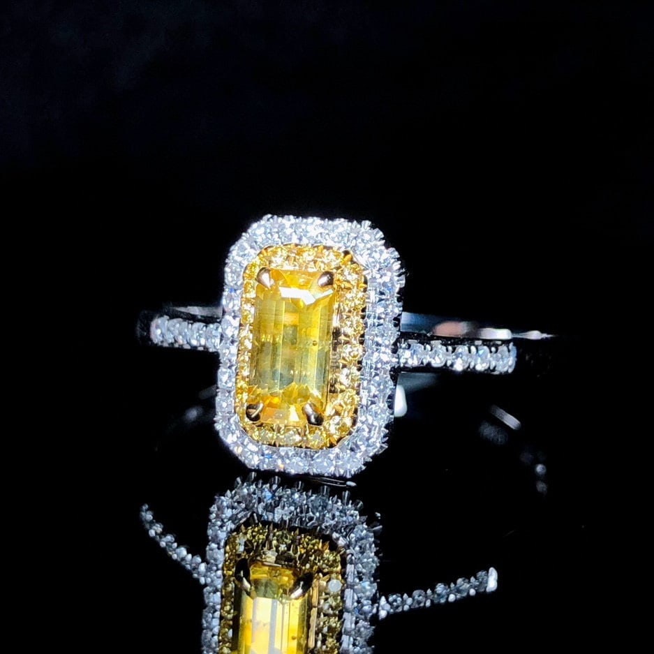 14k Gold 0.63 Ctw Natural Sapphire & Diamond Ring - 3