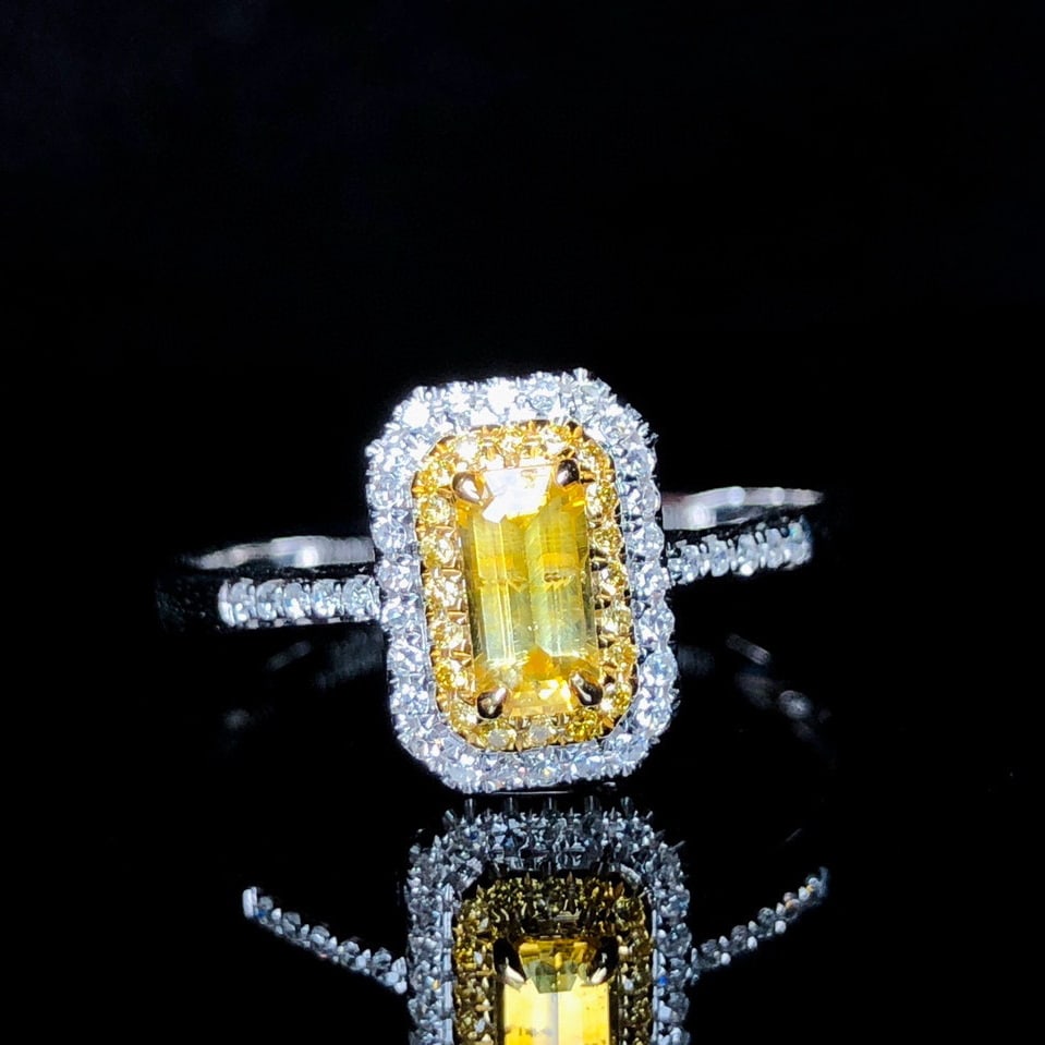 14k Gold 0.63 Ctw Natural Sapphire & Diamond Ring - 5