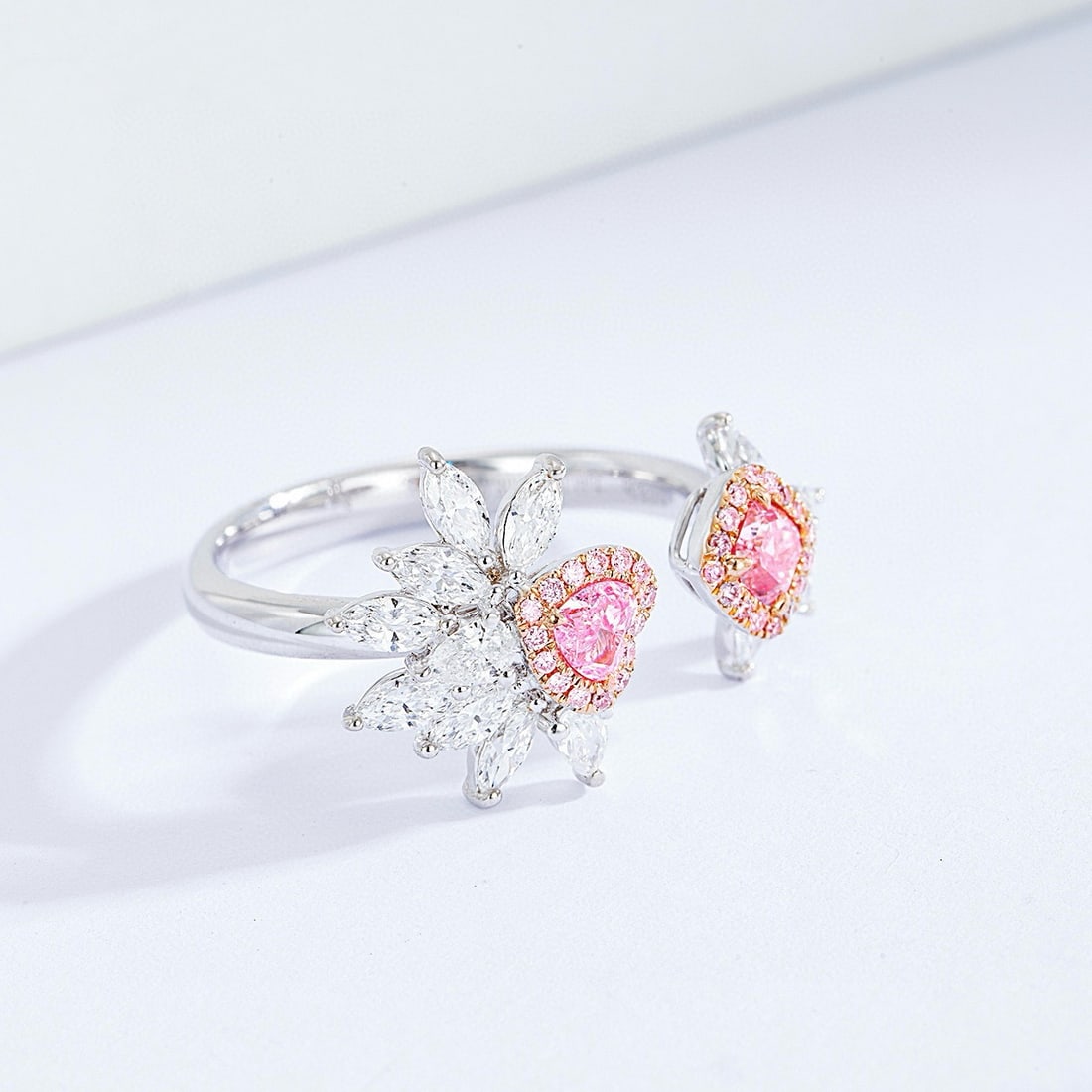 14k Gold 1.25 Ctw Natural Pink Diamond & Diamond Ring - 2