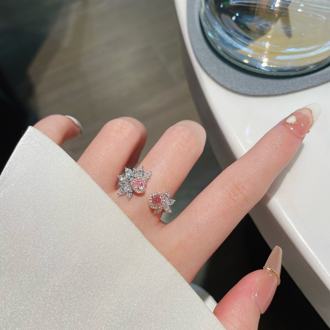 14k Gold 1.25 Ctw Natural Pink Diamond & Diamond Ring - 4