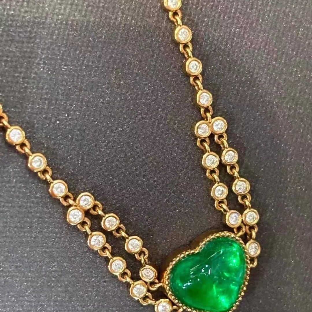 14k Gold 2.13 Ct Vivid Green Natural Emerald & Diamond Bracelet - 5