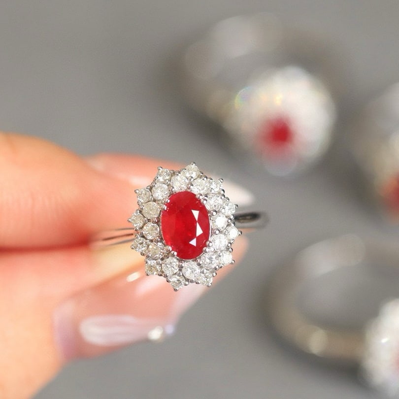 14k Gold 1.54 Ctw Natural Ruby & Diamond Ring - 2