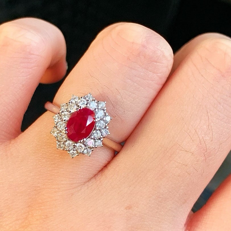 14k Gold 1.54 Ctw Natural Ruby & Diamond Ring - 3