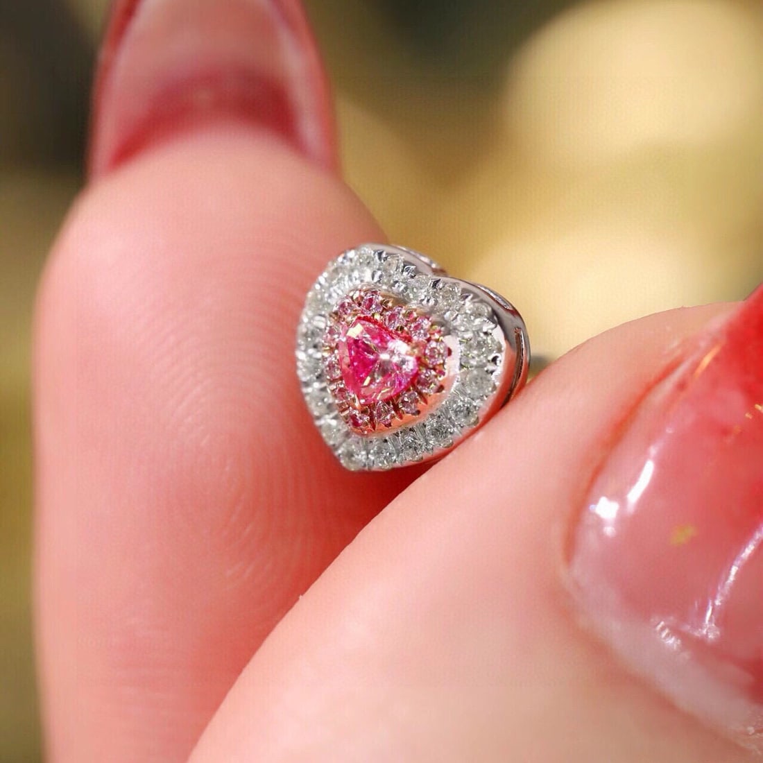 14k Gold 0.50 Ctw Natural Pink Diamond & Diamond Earrings - 5