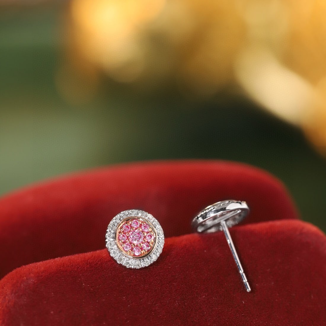 14k Gold 0.4 Ct Natural Color Diamond Earrings - 2