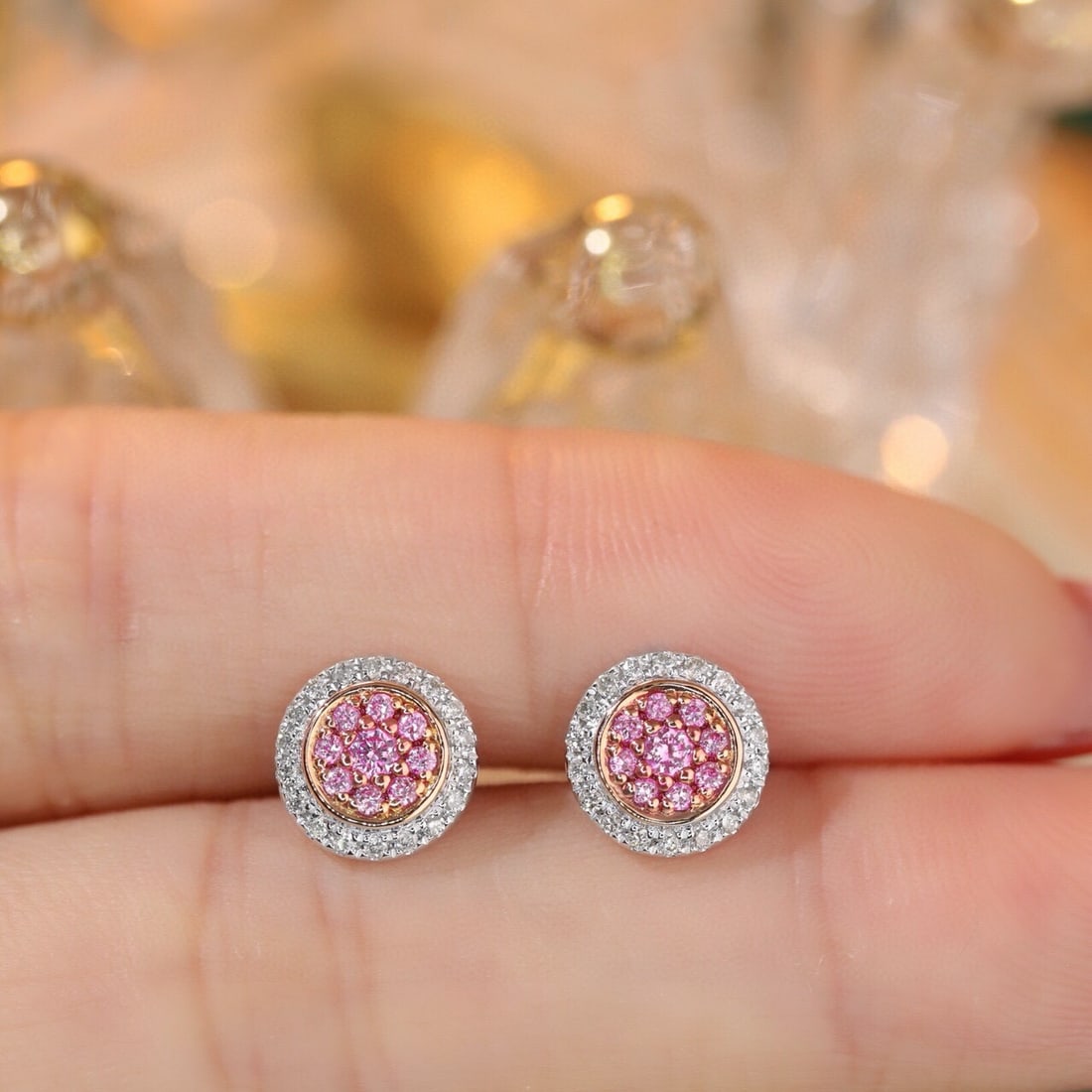 14k Gold 0.4 Ct Natural Color Diamond Earrings - 3