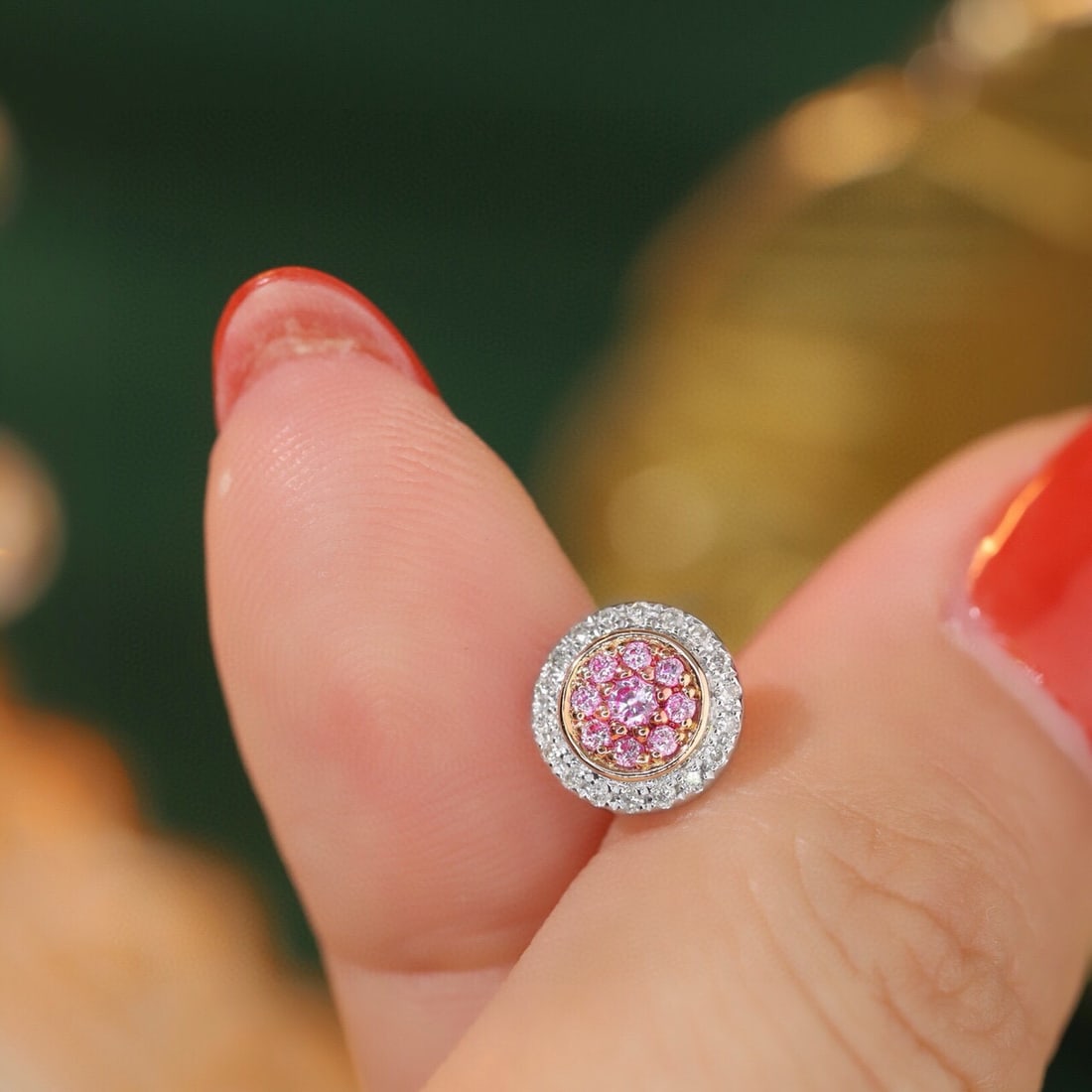 14k Gold 0.4 Ct Natural Color Diamond Earrings - 5