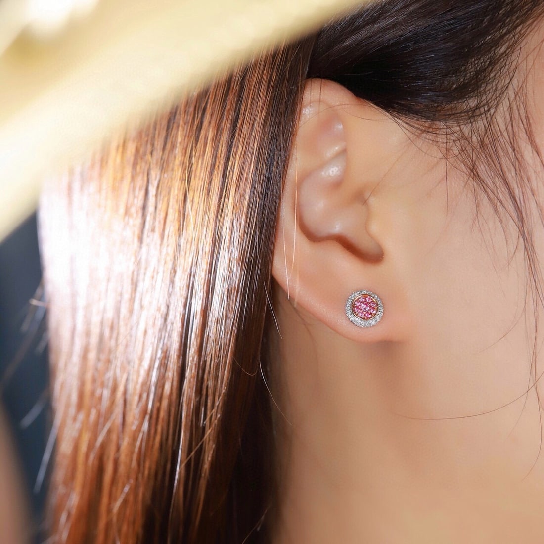 14k Gold 0.4 Ct Natural Color Diamond Earrings - 6