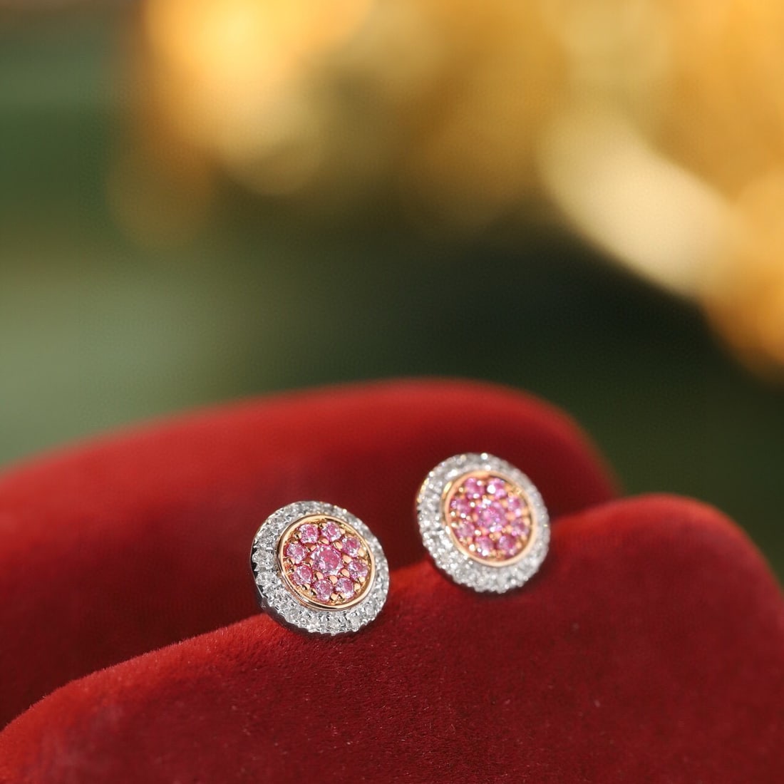 14k Gold 0.4 Ct Natural Color Diamond Earrings - 8