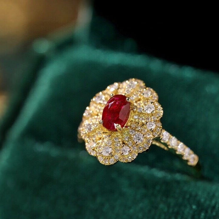 14k Gold 1.08 Ctw Natural Ruby & Diamond Ring - 3