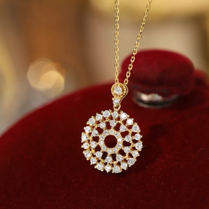 14k Gold 0.32 Ct Natural H Diamond Pendant( Without Chain ) - 2