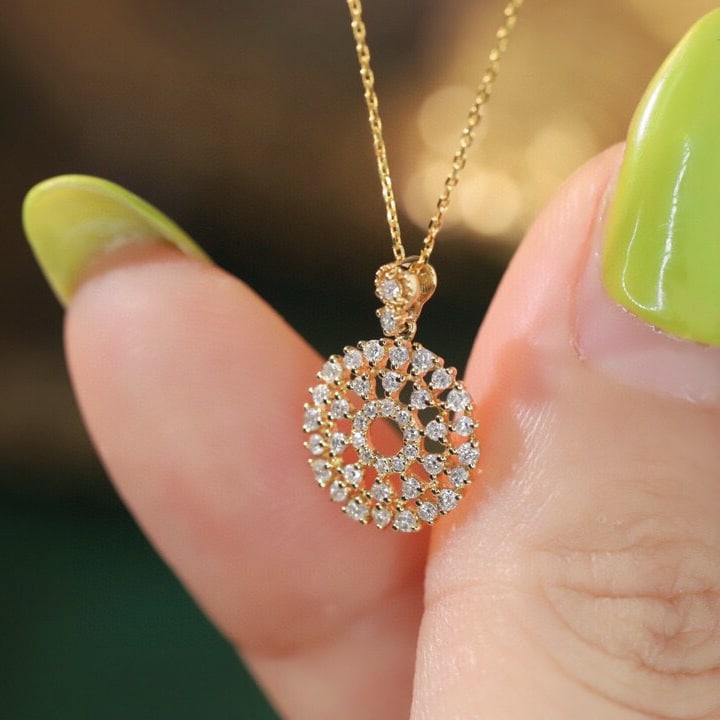 14k Gold 0.32 Ct Natural H Diamond Pendant( Without Chain ) - 3