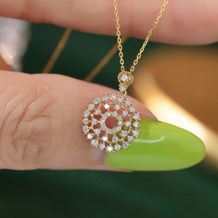 14k Gold 0.32 Ct Natural H Diamond Pendant( Without Chain ) - 5