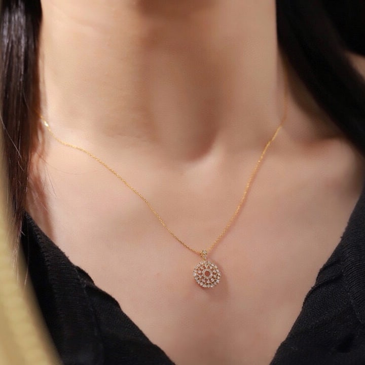 14k Gold 0.32 Ct Natural H Diamond Pendant( Without Chain ) - 7