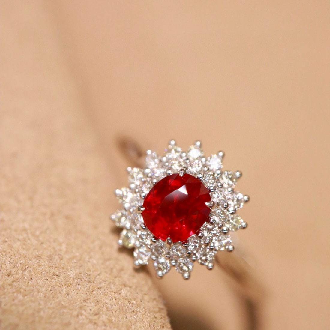 14k Gold 0.91 Ctw Natural Ruby & Diamond Ring - 2