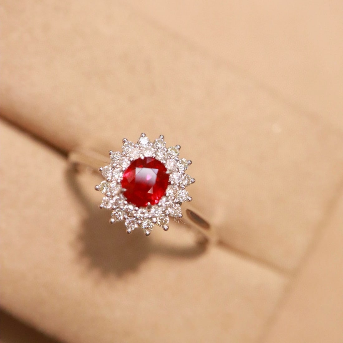 14k Gold 0.91 Ctw Natural Ruby & Diamond Ring - 7