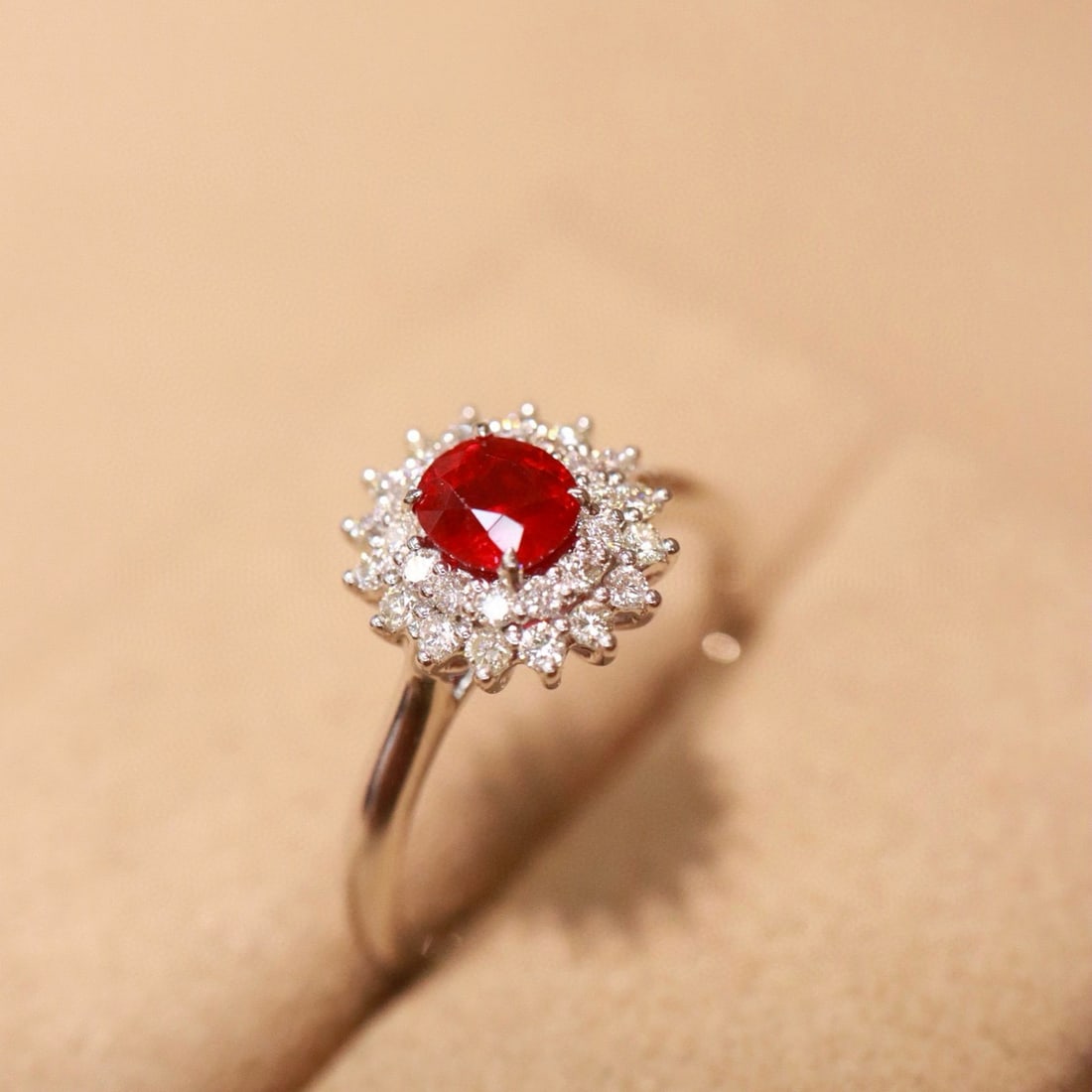 14k Gold 0.91 Ctw Natural Ruby & Diamond Ring - 8