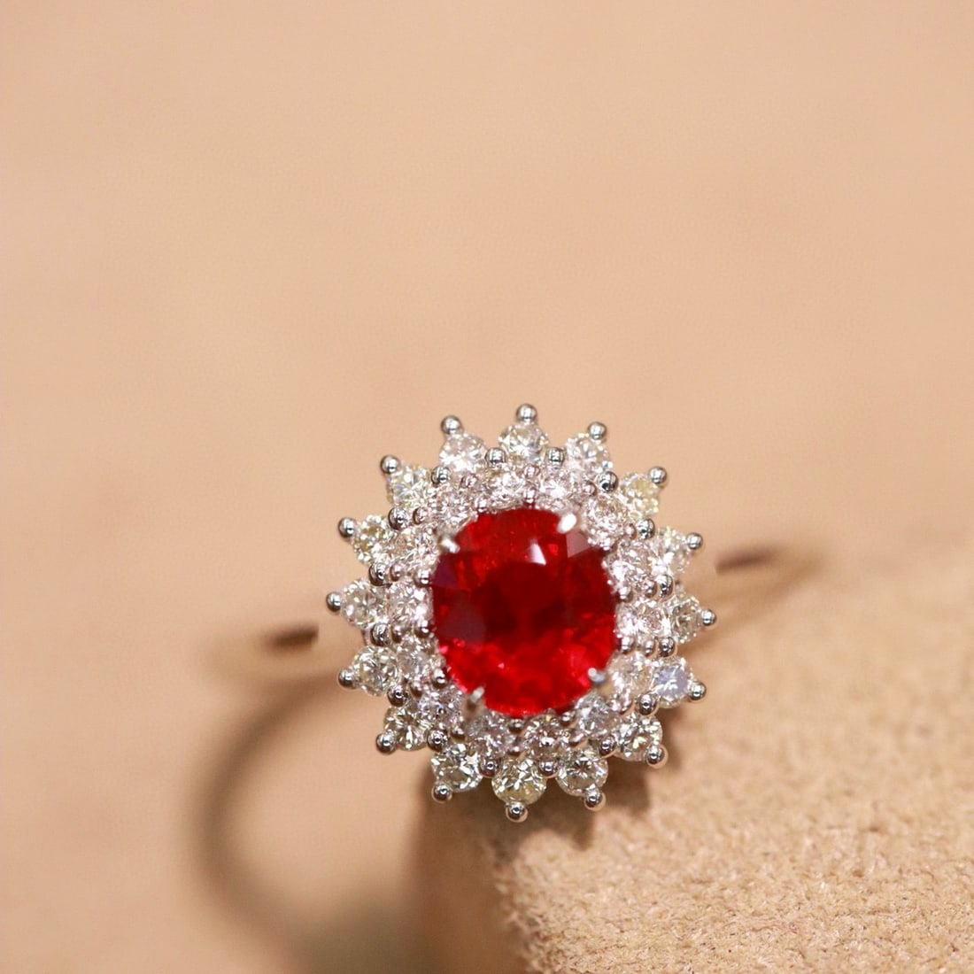 14k Gold 0.91 Ctw Natural Ruby & Diamond Ring - 9