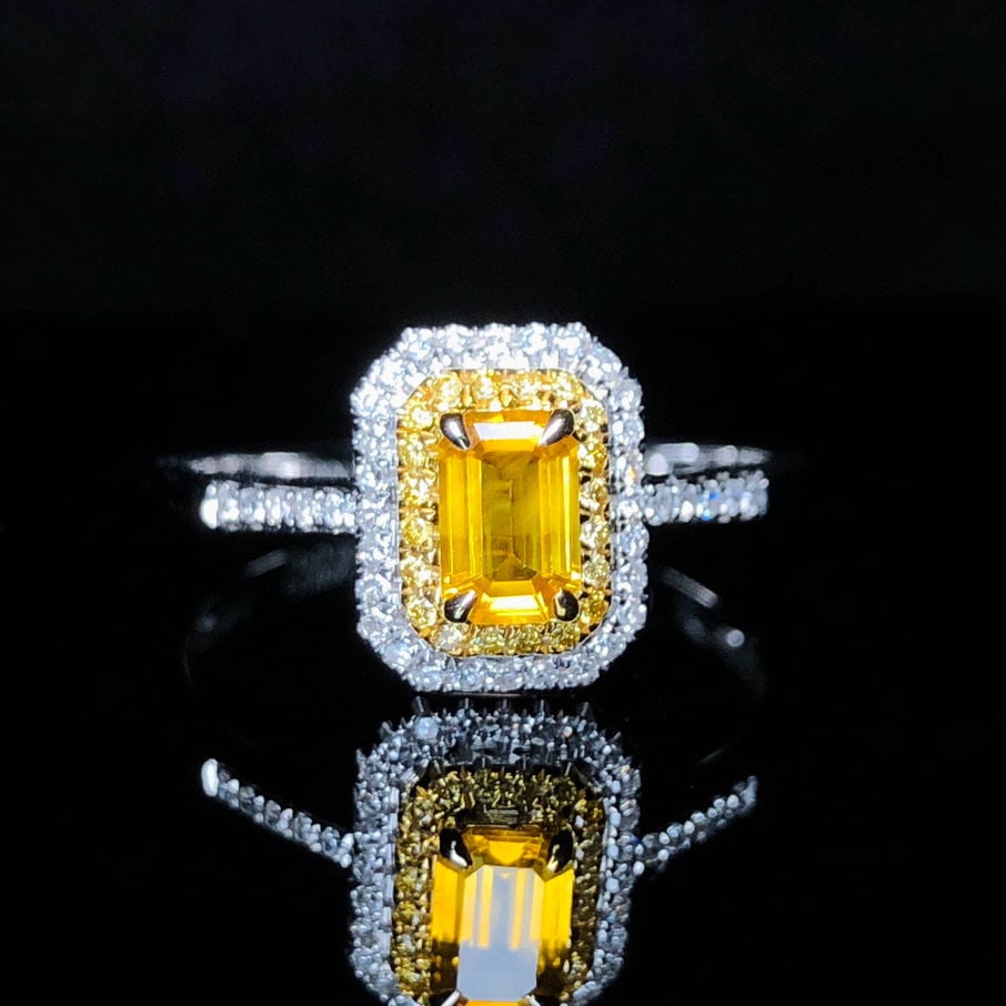 14k Gold 0.63 Ctw Natural Sapphire & Diamond Ring - 4