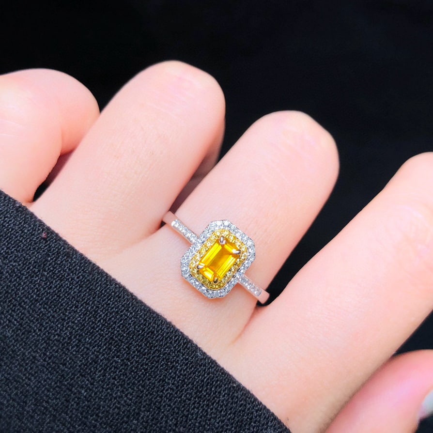 14k Gold 0.63 Ctw Natural Sapphire & Diamond Ring - 5