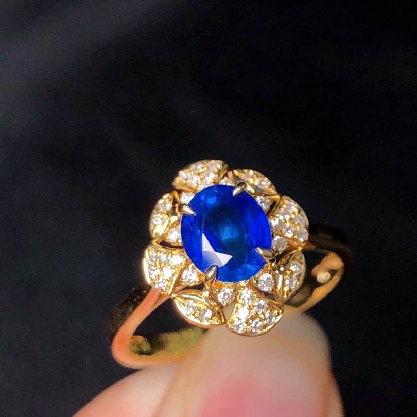 14k Gold 1.44 Ctw Natural Sapphire & Diamond Ring - 2