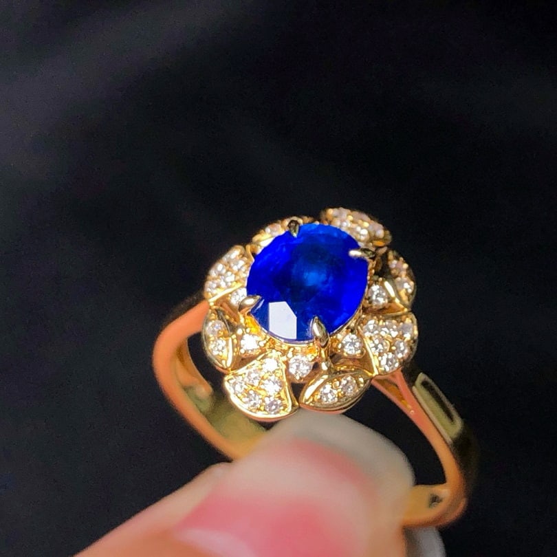 14k Gold 1.44 Ctw Natural Sapphire & Diamond Ring - 3