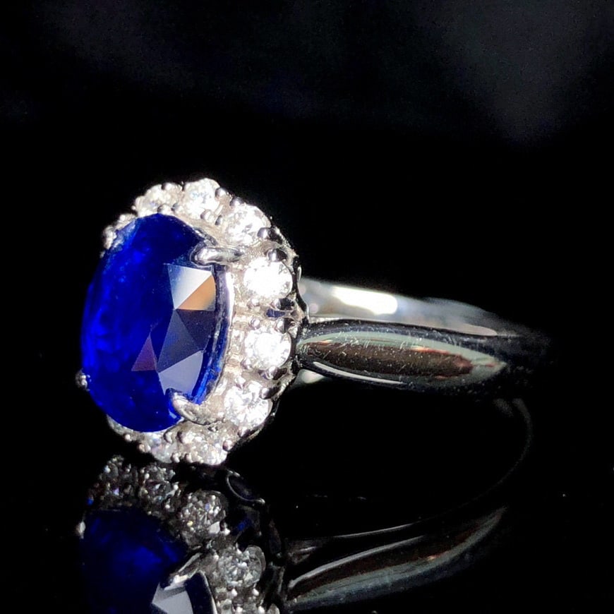 14k Gold 5.08 Ctw Natural Sapphire & Diamond Ring - 2