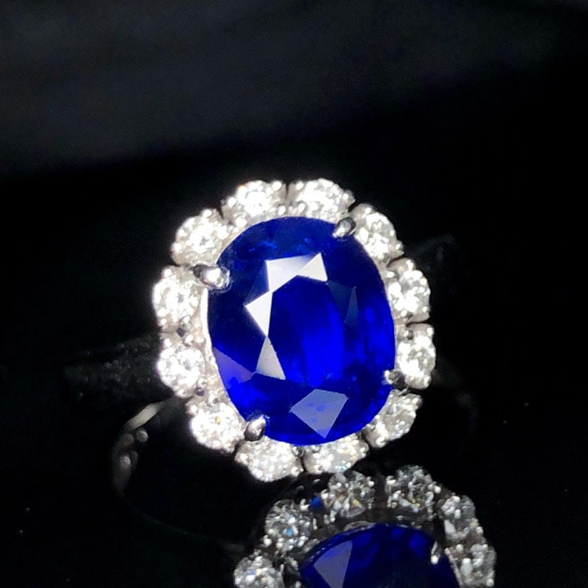 14k Gold 5.08 Ctw Natural Sapphire & Diamond Ring - 4