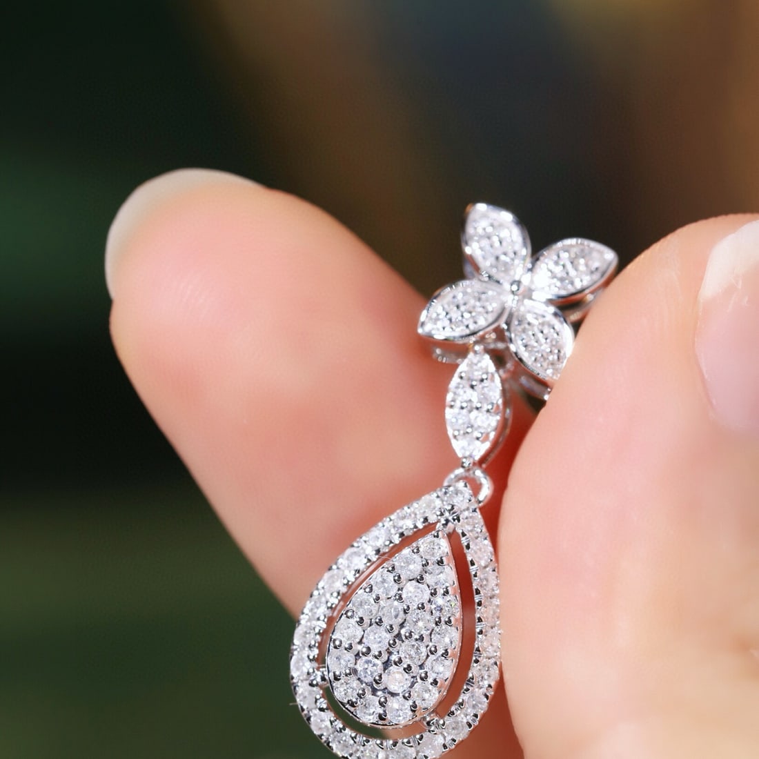 14k Gold 1.2 Ct Natural H Diamond Earrings - 6