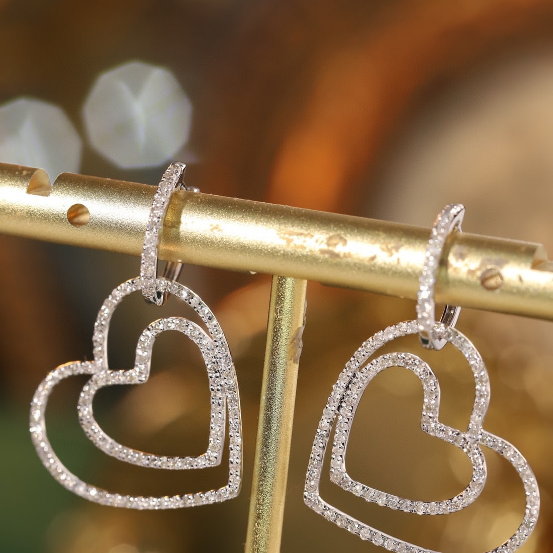 14k Gold 0.8 Ct Natural H Diamond Earrings - 2