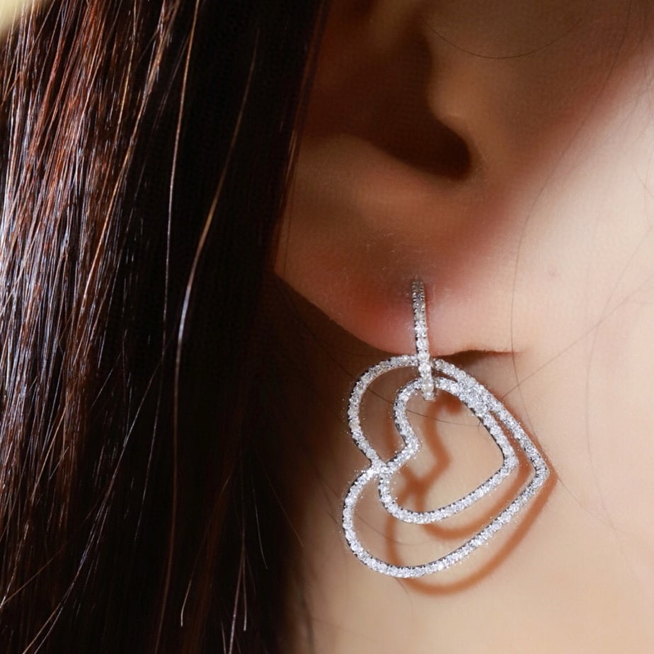 14k Gold 0.8 Ct Natural H Diamond Earrings - 7