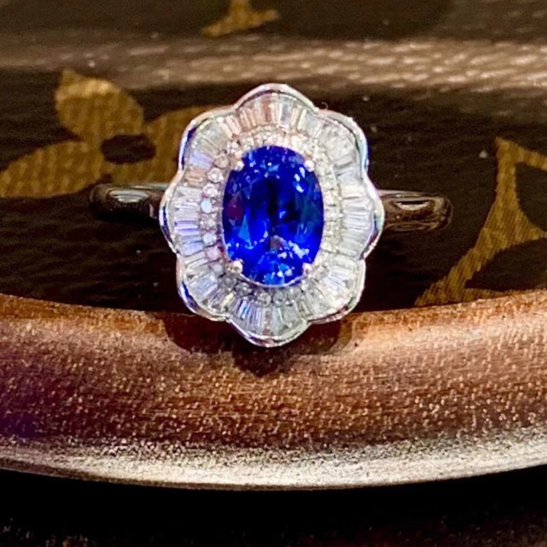 14k Gold 1.1 Ct Natural Sapphire & Diamond Ring - 2