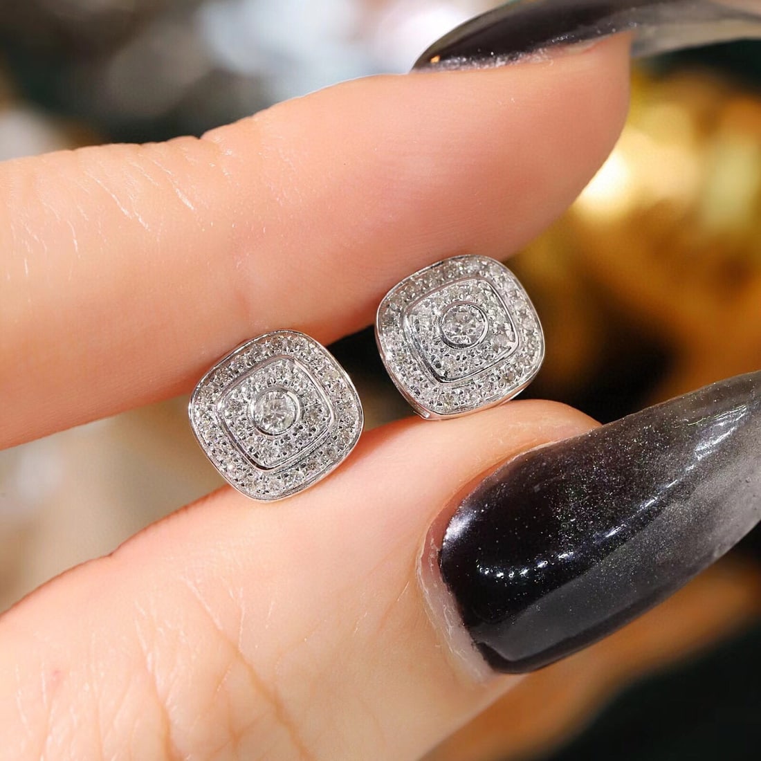 14k Gold 0.32 Ct Natural H Diamond Earrings - 2