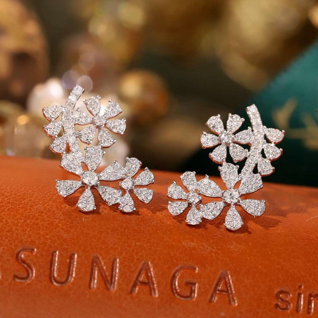 14k Gold 0.6 Ct Natural H Diamond Earrings - 3