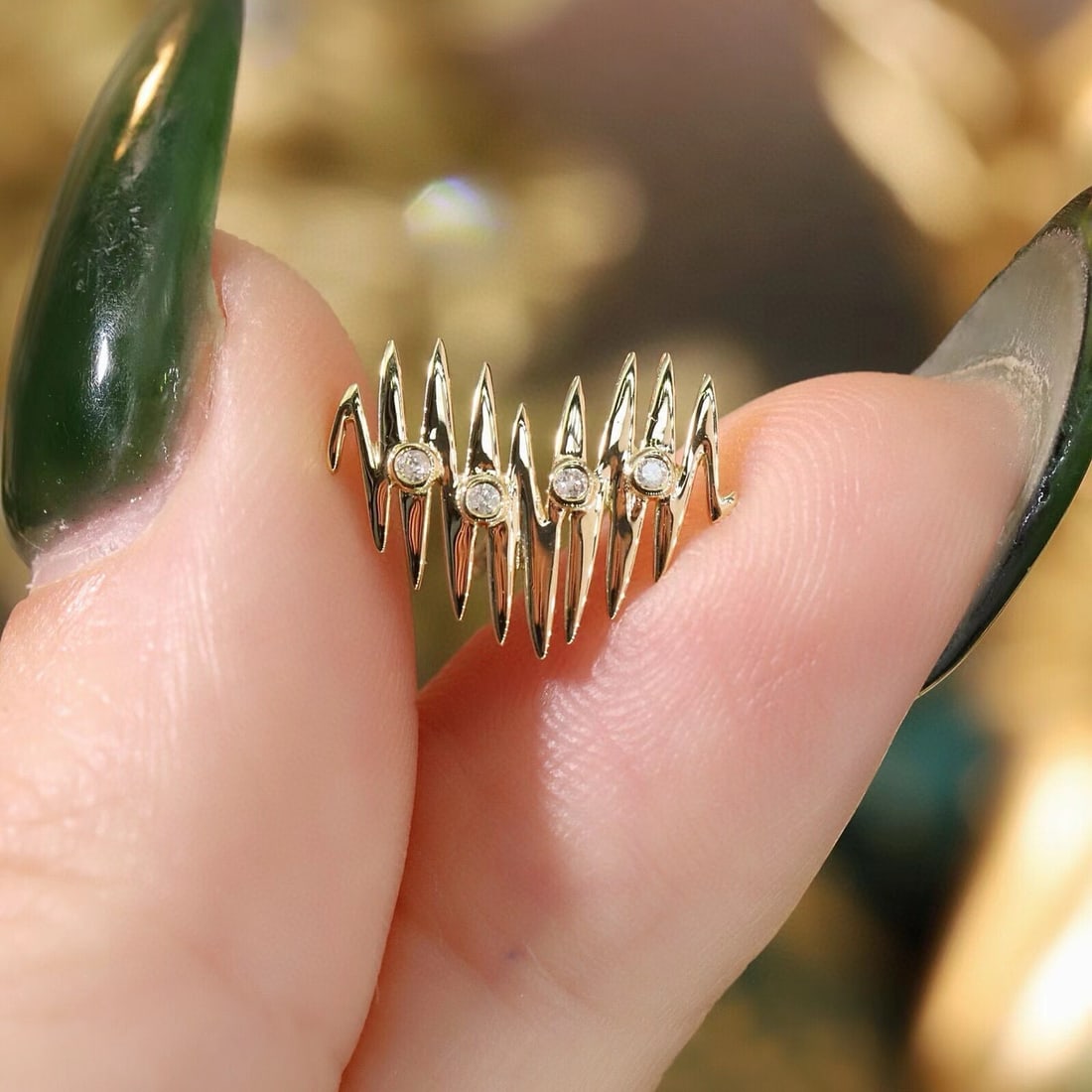 14k Gold 0.06 Ct Natural H Diamond Earrings - 4