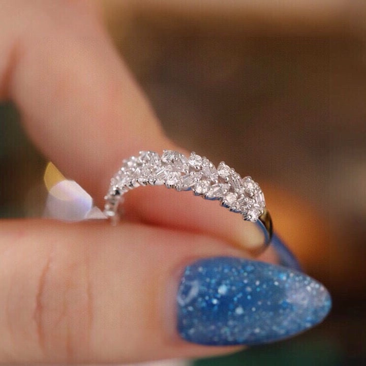 14k Gold 0.6 Ct Natural H Diamond Ring - 6