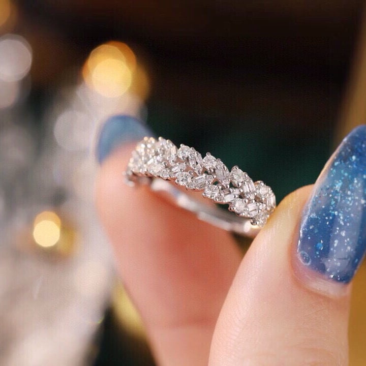 14k Gold 0.6 Ct Natural H Diamond Ring - 7