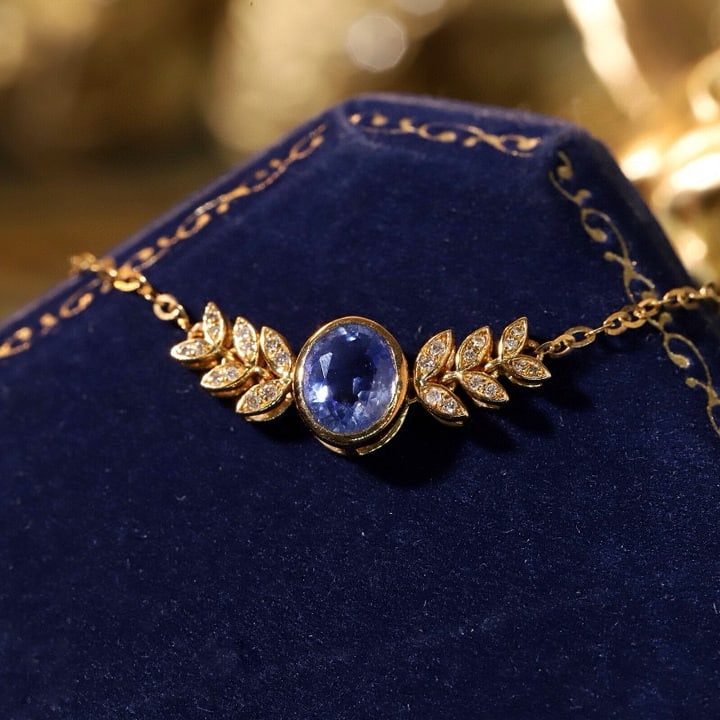 14k Gold 0.85 Ctw Natural Sapphire & Diamond Bracelet - 3