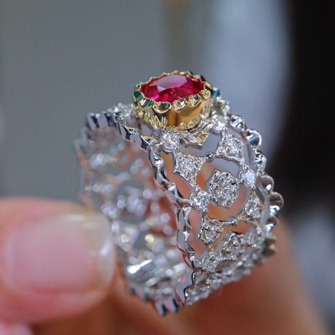 14k Gold 1.51 Ctw Natural Ruby & Diamond Ring - 2