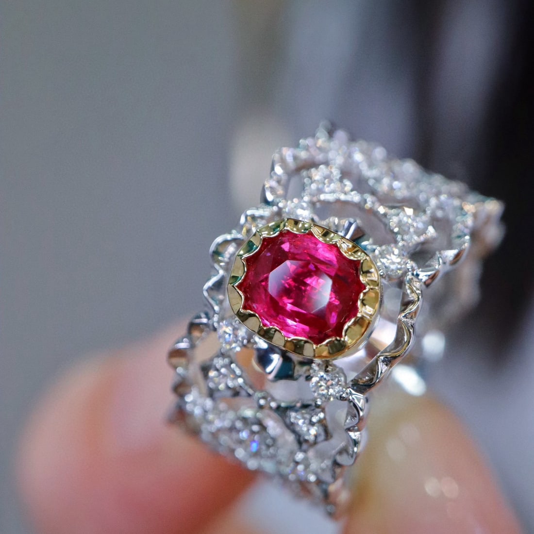 14k Gold 1.51 Ctw Natural Ruby & Diamond Ring - 4