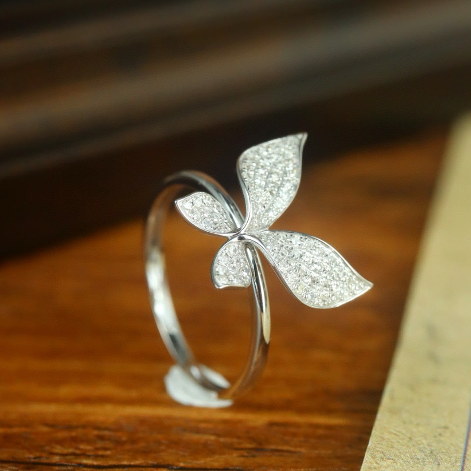 14k Gold 0.30 Ct Natural H Diamond Ring - 2