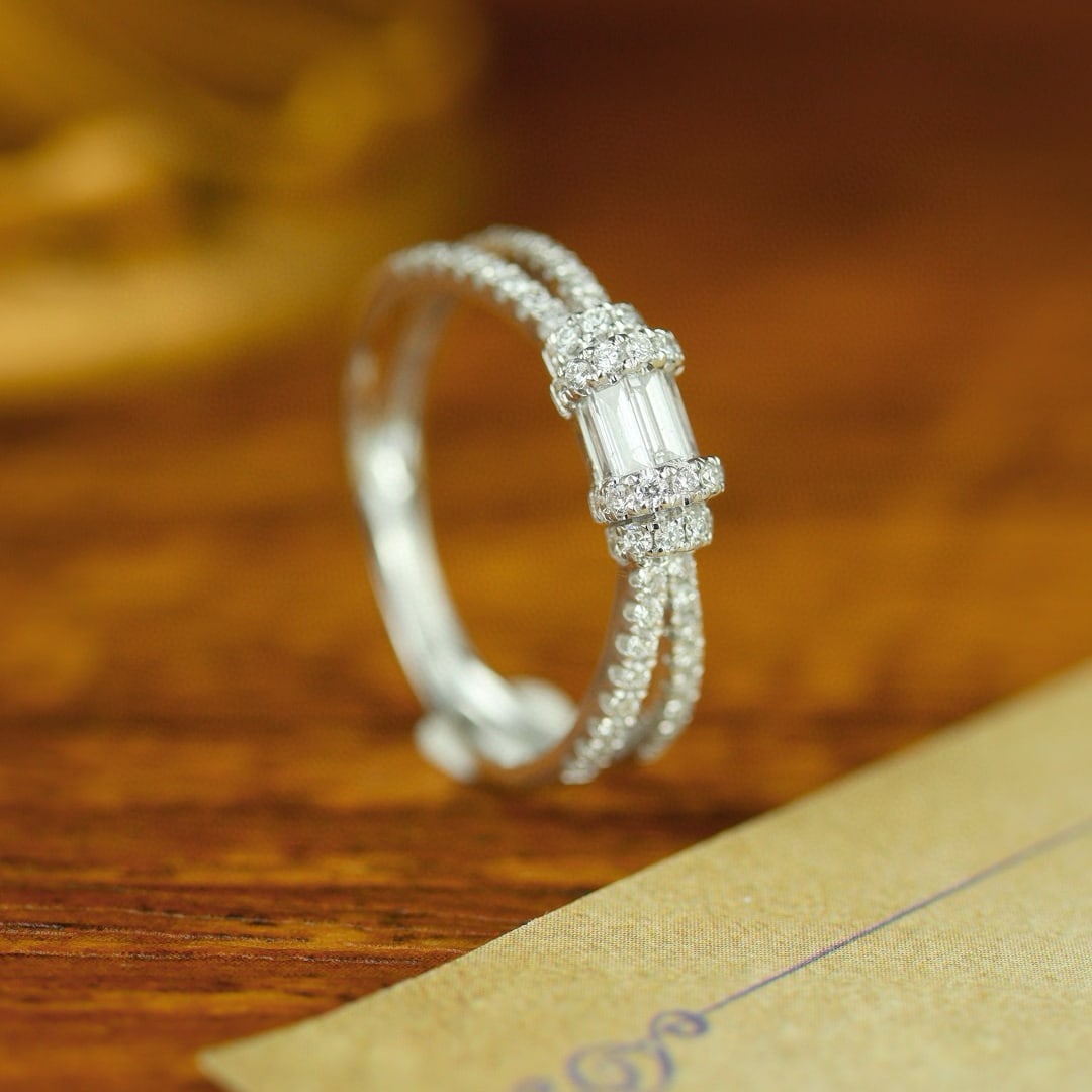 14k Gold 0.60 Ct Natural H Diamond Ring - 2