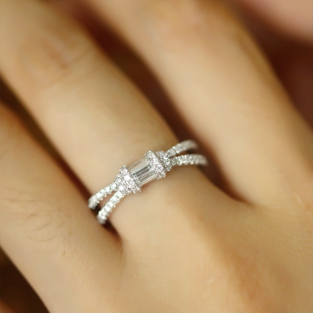 14k Gold 0.60 Ct Natural H Diamond Ring - 3