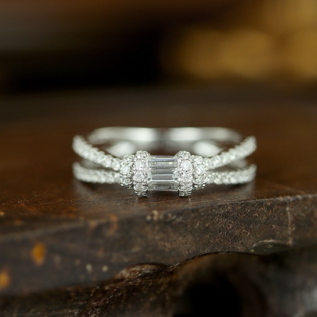 14k Gold 0.60 Ct Natural H Diamond Ring - 5