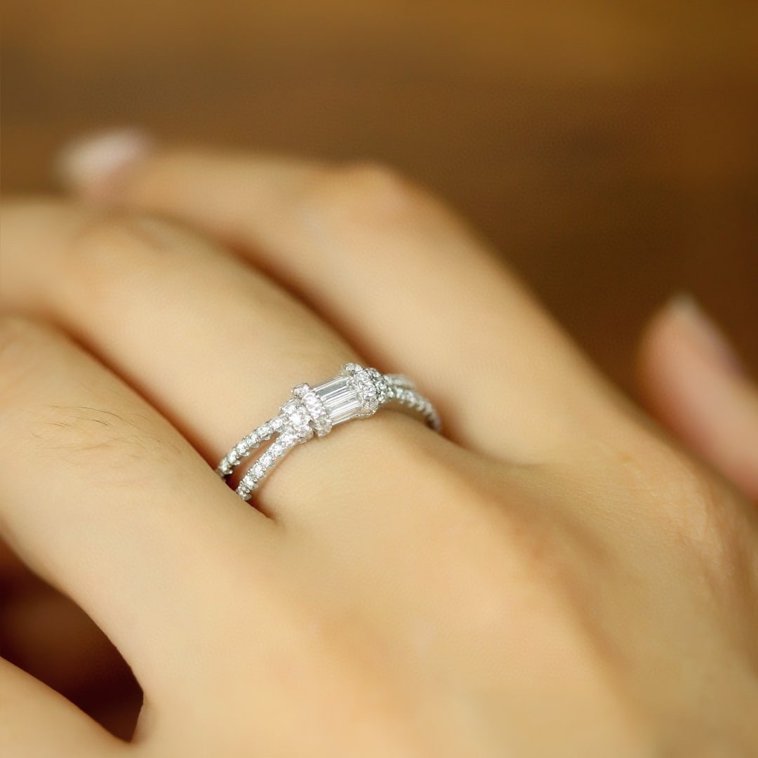 14k Gold 0.60 Ct Natural H Diamond Ring - 6