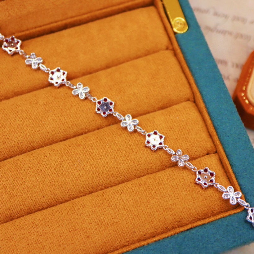 14k Gold 2.86 Ctw Natural Ruby & Diamond Bracelet - 4