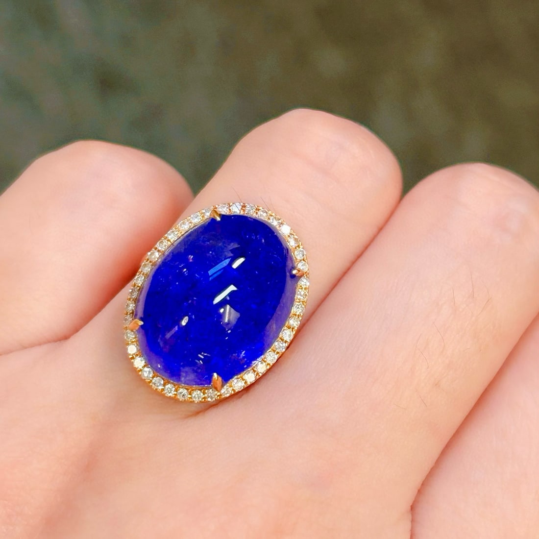 14k Gold 21.62 Ctw Natural Tanzanite & Diamond Ring - 6