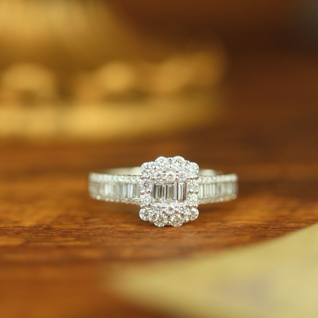 14k Gold 1 Ct Natural H Diamond Ring - 4